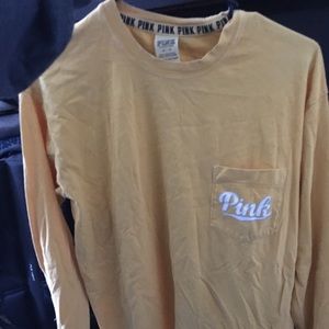 Yellow pink victorias secret lounge long sleeve